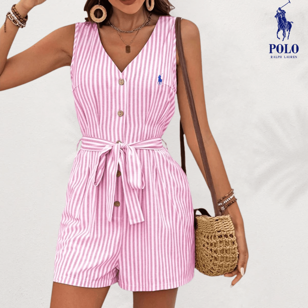 Ꮢalph Lauren™ Combinaison en Lin Rayée avec Ceinture - Formavella