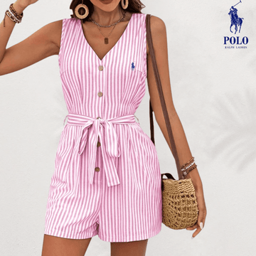 Ꮢalph Lauren™ Combinaison en Lin Rayée avec Ceinture - Formavella
