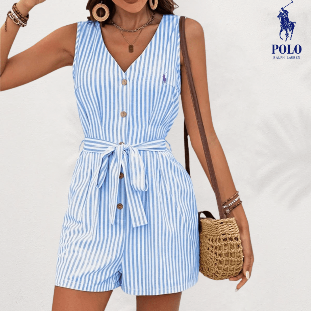 Ꮢalph Lauren™ Combinaison en Lin Rayée avec Ceinture - Formavella