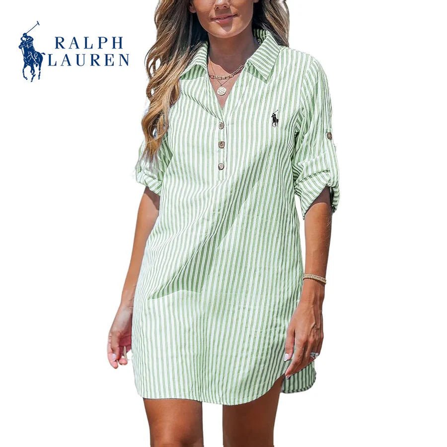 Ꮢаlрh Ꮮаurеn - Robe Chemise Femme à Rayures avec Décolleté en V Prix régulier - Formavella