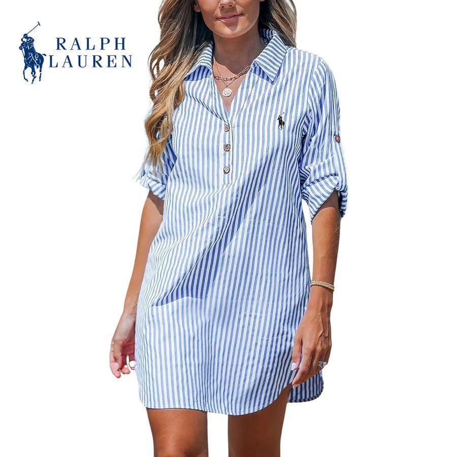 Ꮢаlрh Ꮮаurеn - Robe Chemise Femme à Rayures avec Décolleté en V Prix régulier - Formavella