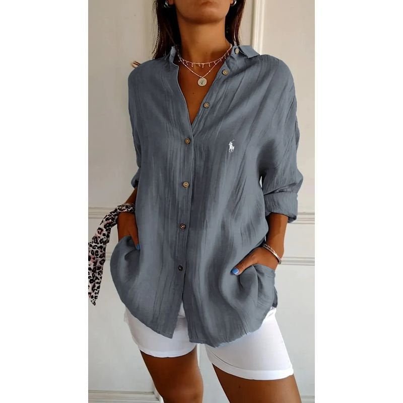 Chemise classique femme RL avec col doux et boutons - Formavella