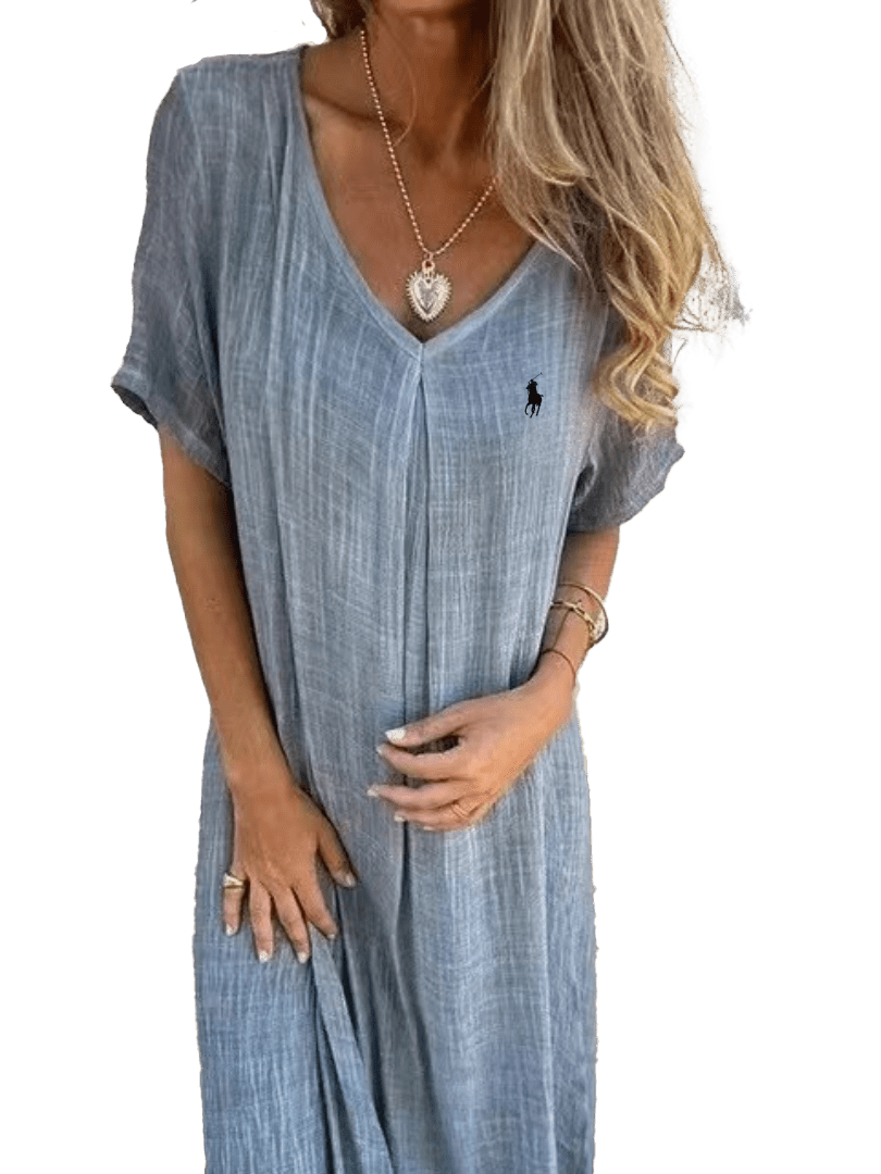 Chemisier en lin à volants et col rond Ralph Lauren pour femme - Formavella