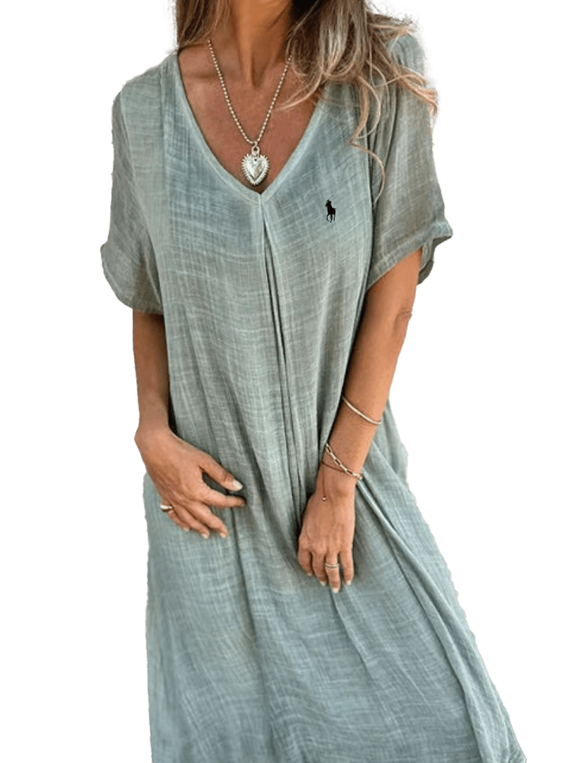 Chemisier en lin à volants et col rond Ralph Lauren pour femme - Formavella