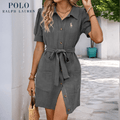 Robe chemise texturée à manches courtes , presque épuisée ! - Formavella