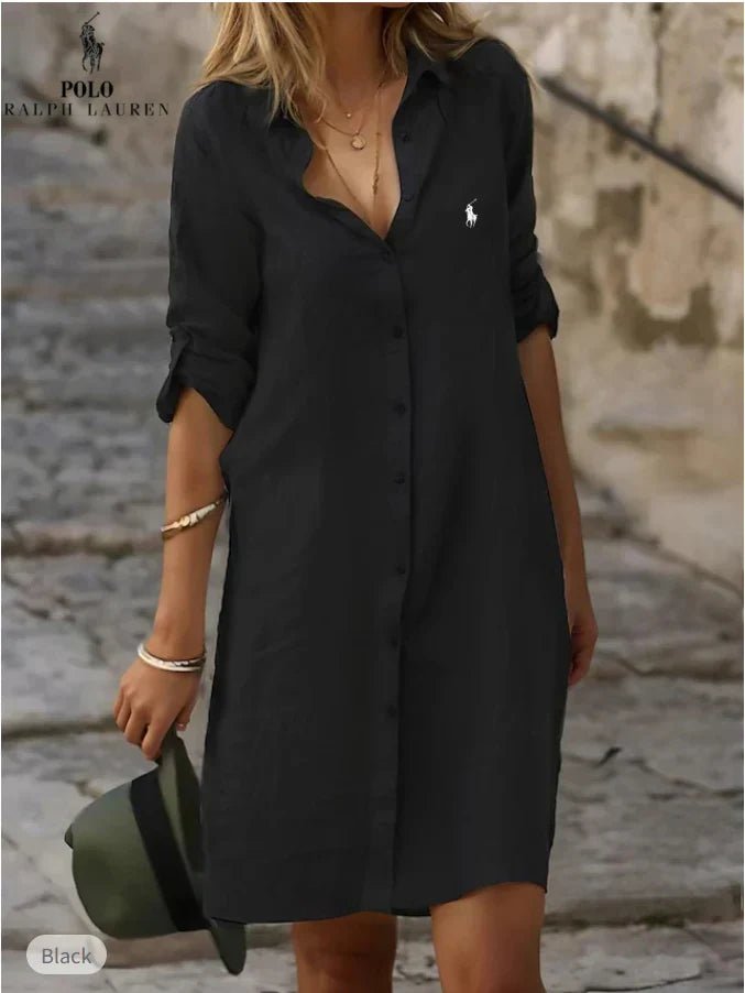 🇫🇷 Robe‑chemise essentielle en lin et coton – DESTOCKAGE Prix régulier - Formavella