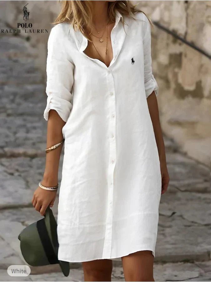 🇫🇷 Robe‑chemise essentielle en lin et coton – DESTOCKAGE Prix régulier - Formavella