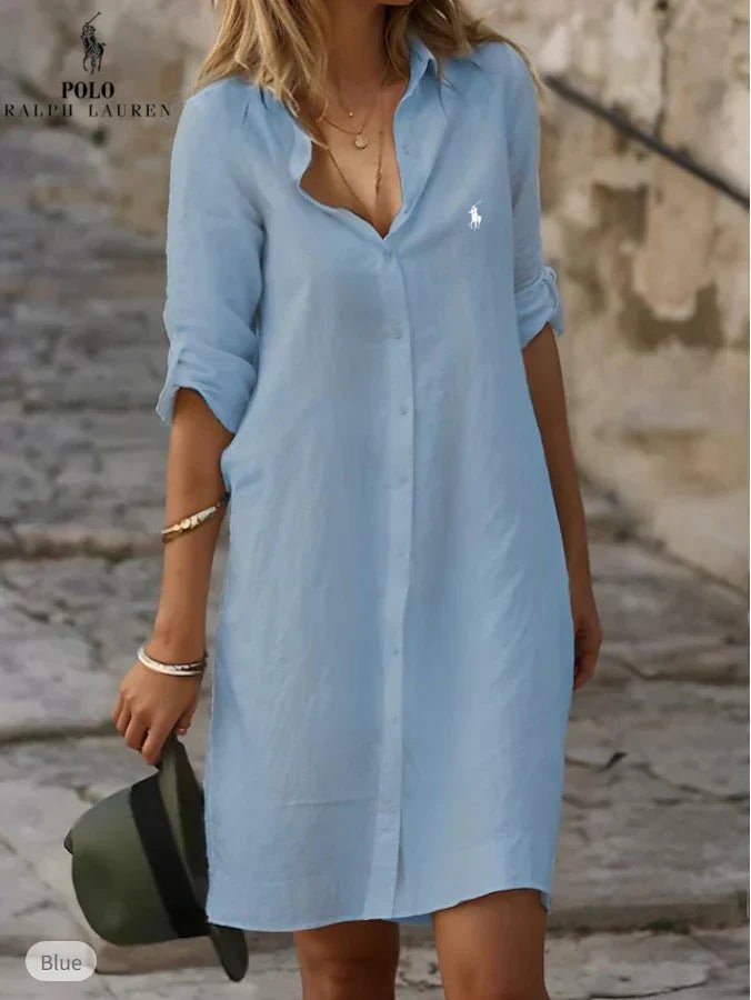 🇫🇷 Robe‑chemise essentielle en lin et coton – DESTOCKAGE Prix régulier - Formavella