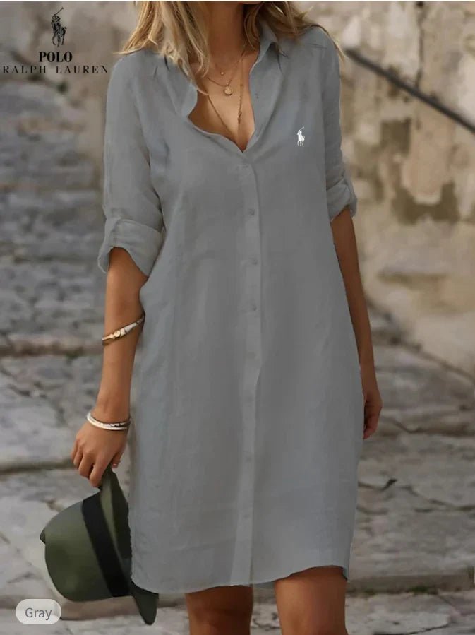 🇫🇷 Robe‑chemise essentielle en lin et coton – DESTOCKAGE Prix régulier - Formavella